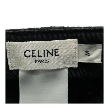 Black Embroidered Logo Pinstripe Baseball Cap