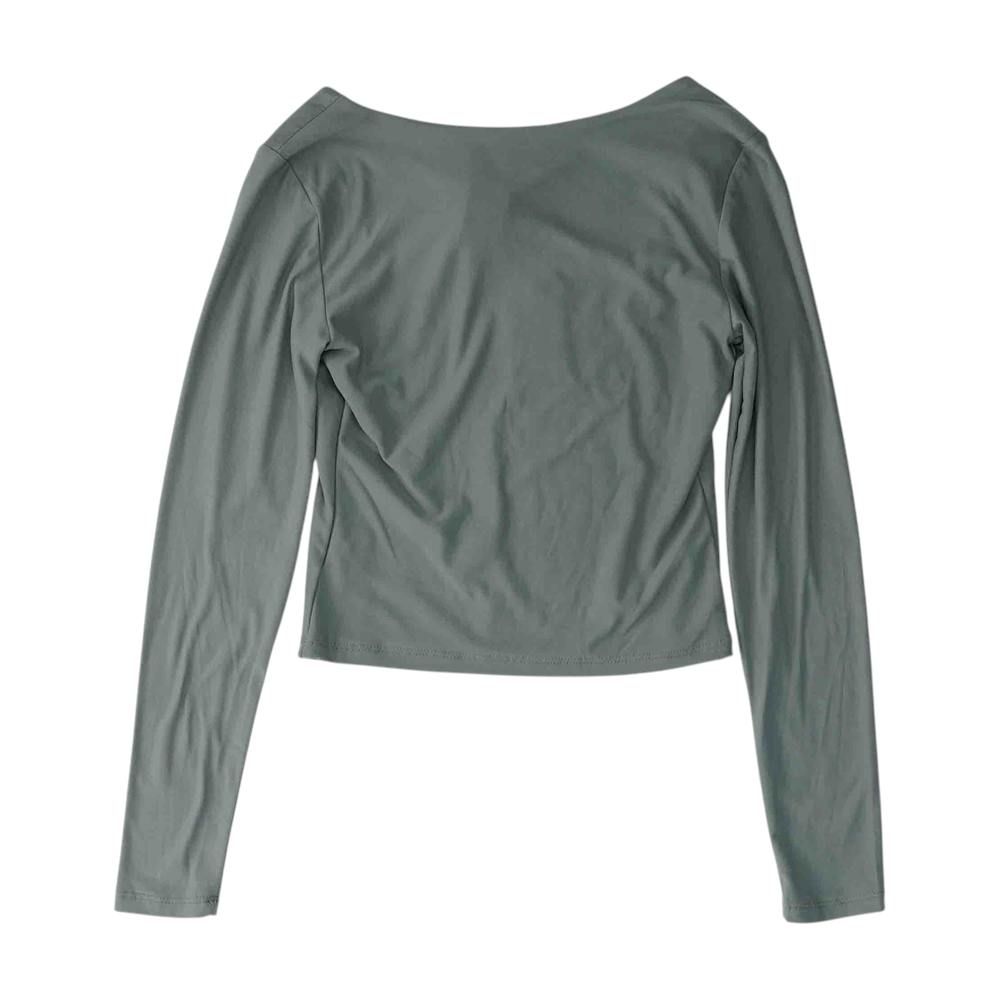Gray Cropped Blouse