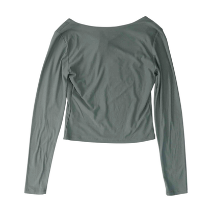 Gray Cropped Blouse