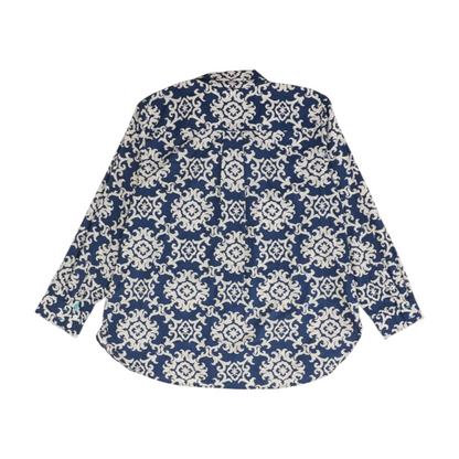 Blue Plus Graphic Button Down