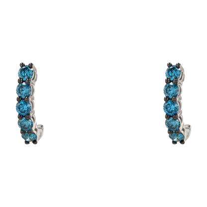1 3/8 ctw Sterling Silver Lab Grown Diamond Hoop Earrings