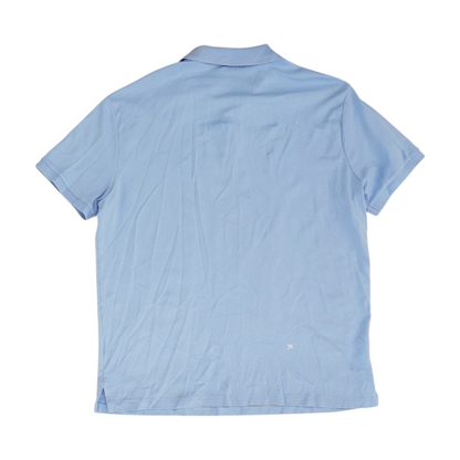 Blue Solid Short Sleeve Polo