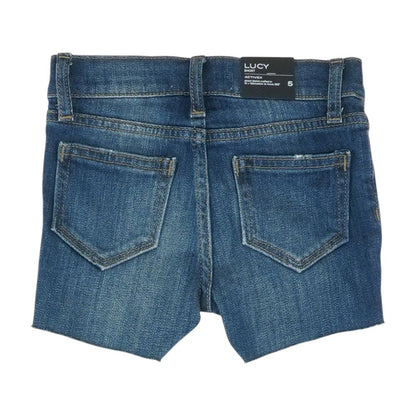 Blue Solid Denim Shorts