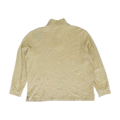 Khaki Solid 1/4 Zip Sweater