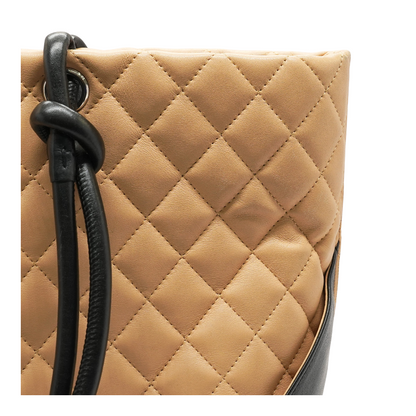 Large Calf Leather Quilted Cambon Tote