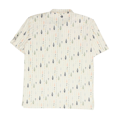 Beige Print Short Sleeve Polo