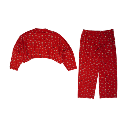 Red Graphic Pajama Set