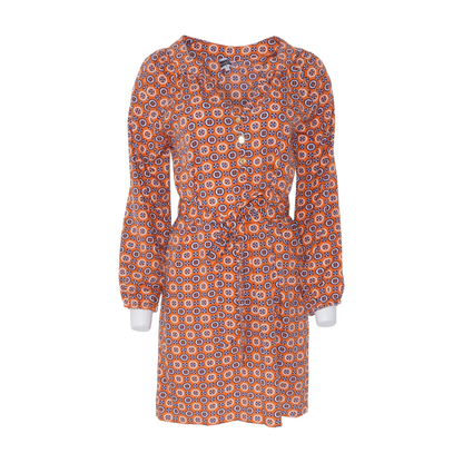 Orange Print Mini Dress