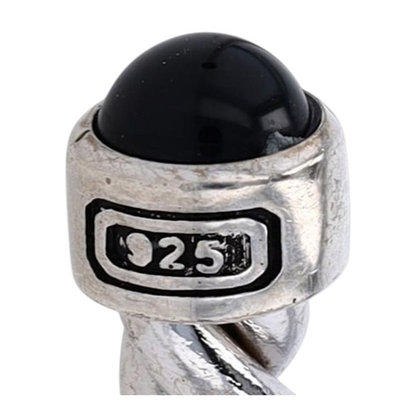 David Yurman Sterling Silver Black Onyx Cuff Bracelet – Image 4