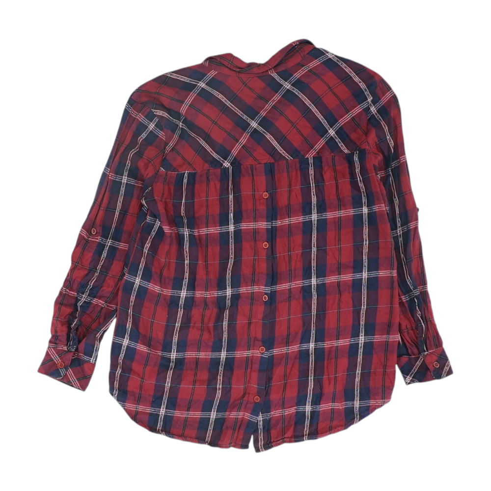 Burgundy Plaid Flannel Button Down
