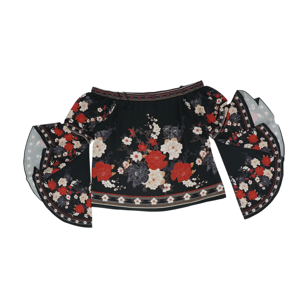 Black Plus Floral Blouse