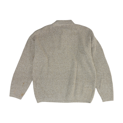 Vintage Beige Solid 1/4 Zip Sweater