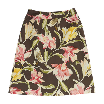 Brown Petite Floral Mini Skirt
