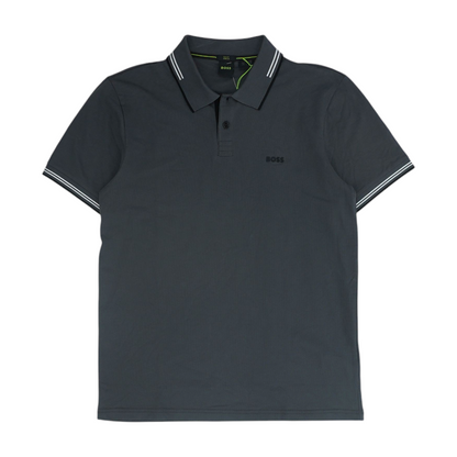 Gray Solid Short Sleeve Polo
