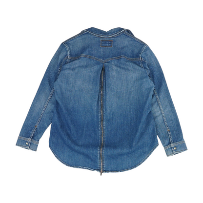 Blue Solid Denim Jacket