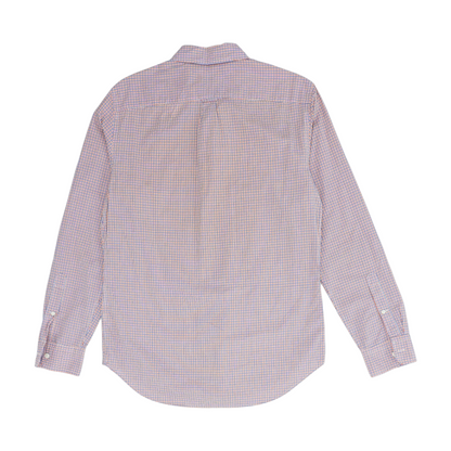 Orange Plaid Long Sleeve Button Down