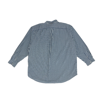 Navy Tall Plaid Long Sleeve Button Down