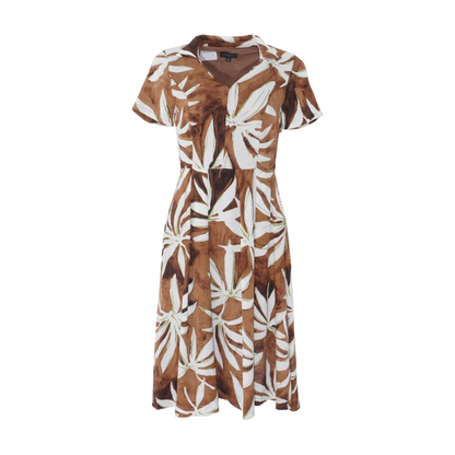 Brown Floral Midi Dress