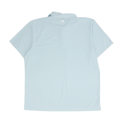 Blue Striped Short Sleeve Polo