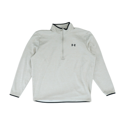 Beige Solid 1/4 Zip Pullover