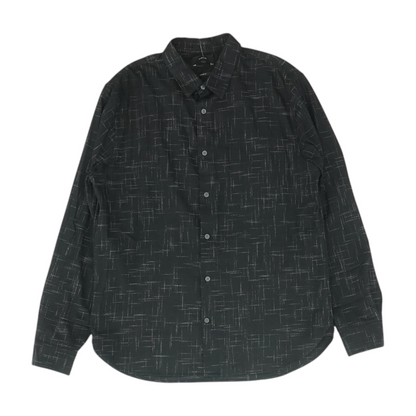 Black Graphic Long Sleeve Button Down