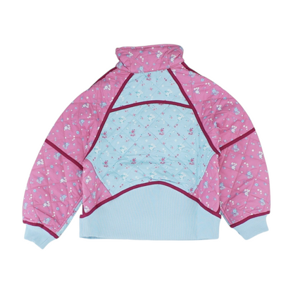 Blue Floral 1/4 Zip Pullover