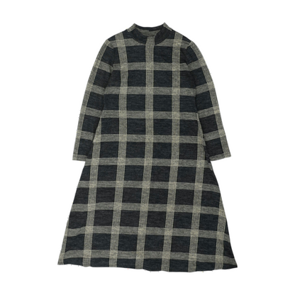 Charcoal Plaid Maxi Dress