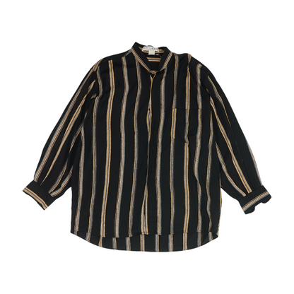 Black Striped Long Sleeve Button Down