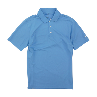 Blue Solid Short Sleeve Polo