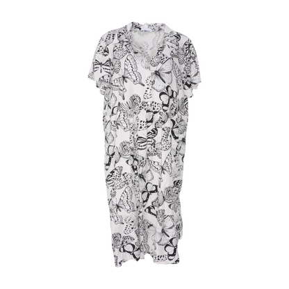 White Plus Print Midi Dress
