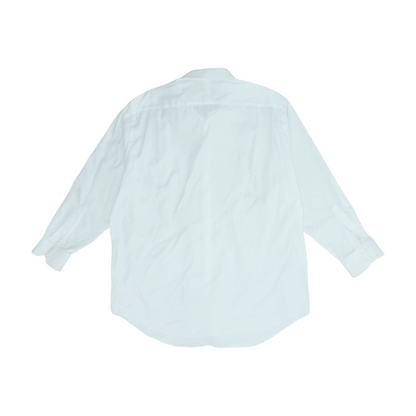White Solid Long Sleeve Button Down