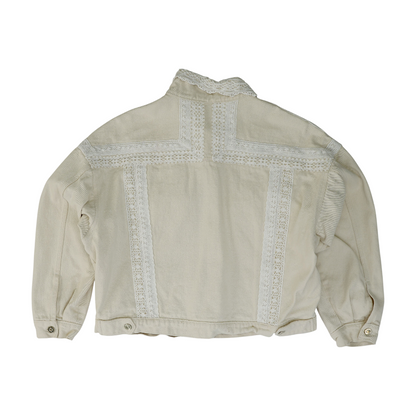 Beige Print Denim Jacket