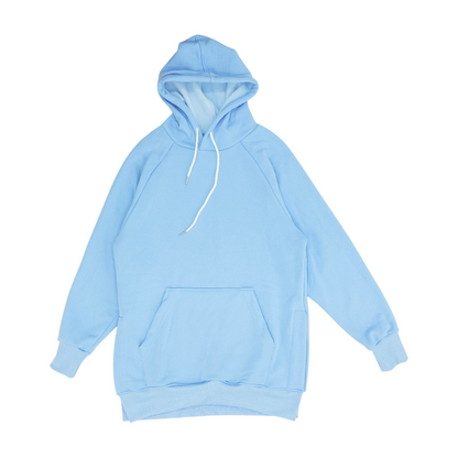 Blue Solid Hoodie Pullover