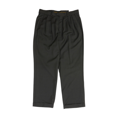 Black Striped Regular Pants