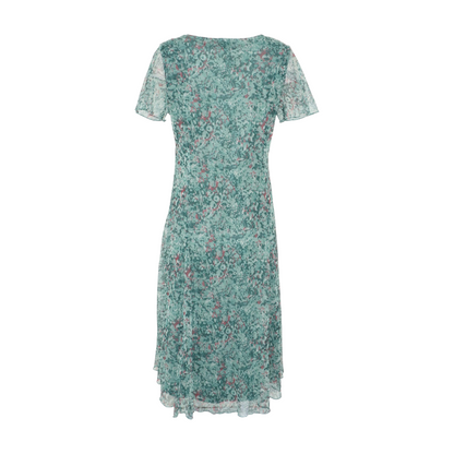 Green Petite Abstract Midi Dress