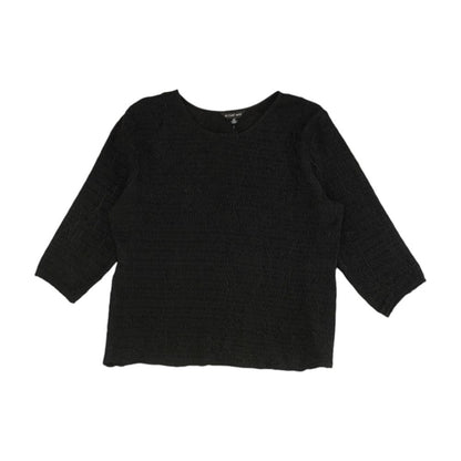 Black Solid Long Sleeve Blouse