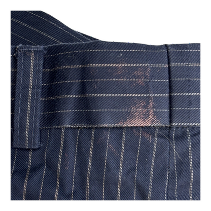 Navy Striped Regular Pants