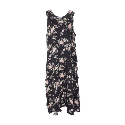 Black Plus Floral Midi Dress