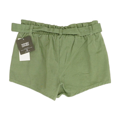 Green Solid Shorts
