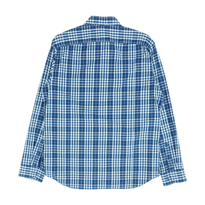 Navy Plaid Long Sleeve Button Down