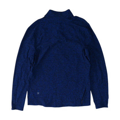 Blue Solid 1/4 Zip Pullover