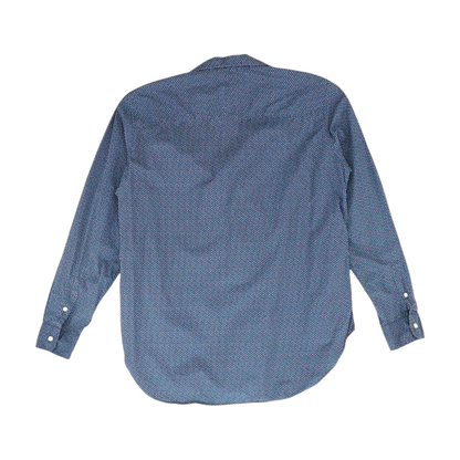 Navy Print Button Down