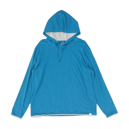 Blue Solid Hoodie Pullover