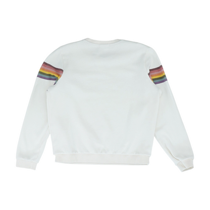 Ivory Color Block Sweatshirt Pullover
