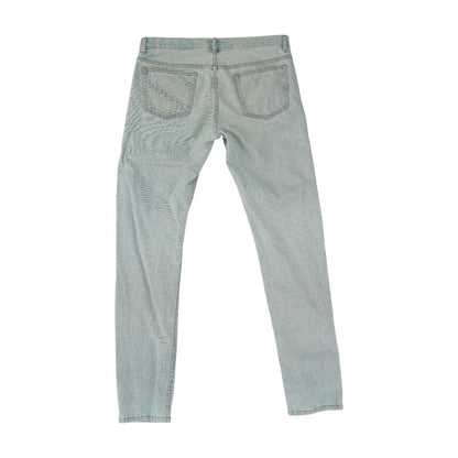 Blue High Rise Straight Leg Jeans