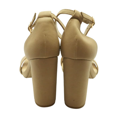 Tan Block Heels
