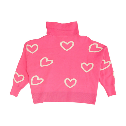 Pink Hearts Pullover Sweater