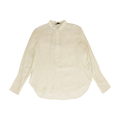 White Solid Long Sleeve Blouse