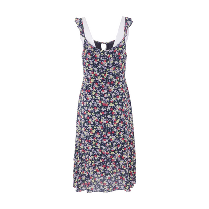Navy Floral Midi Dress