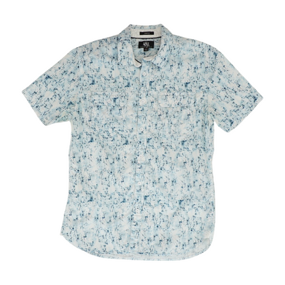 Blue Print Short Sleeve Button Down